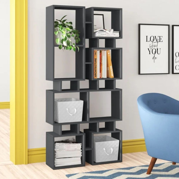 17 Stories Jaboa 166.5Cm H x 79Cm W Geometric Bookcase Wayfair.co.uk
